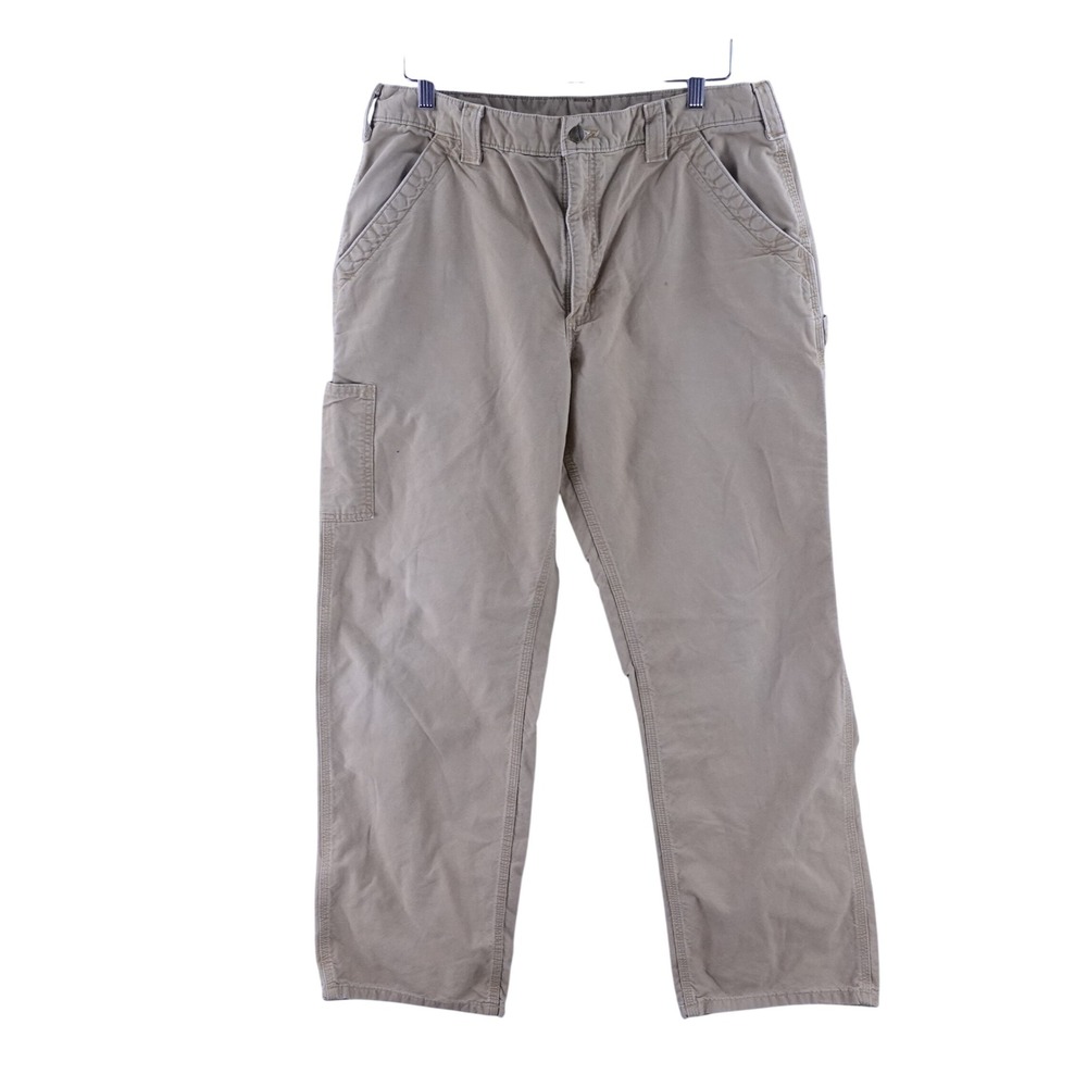 Carhartt B151 DKH Original Dungaree Fit Hammer Loop Bagy Khaki Mens 36x32 Y2K